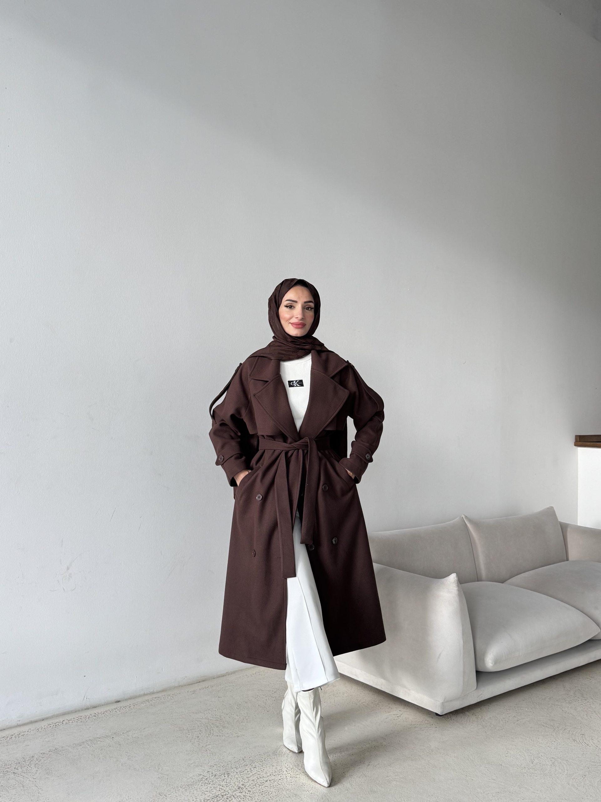 LENA İthal Kaşe Kaban - Görsel 16