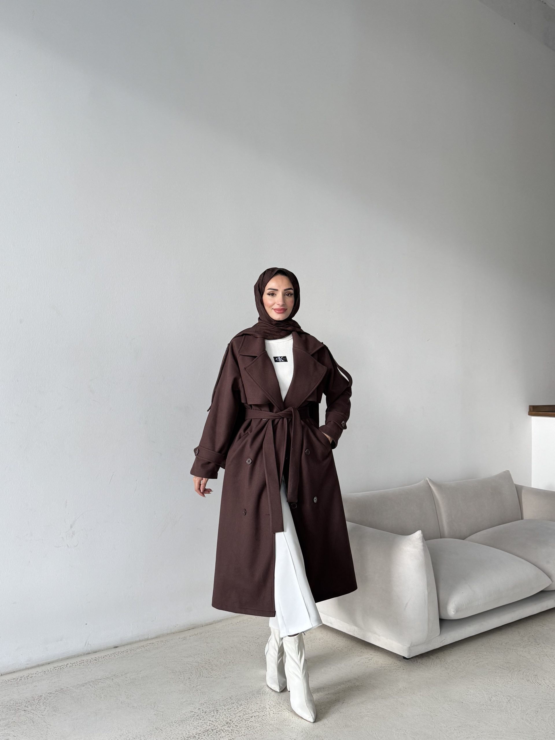 LENA İthal Kaşe Kaban - Görsel 18