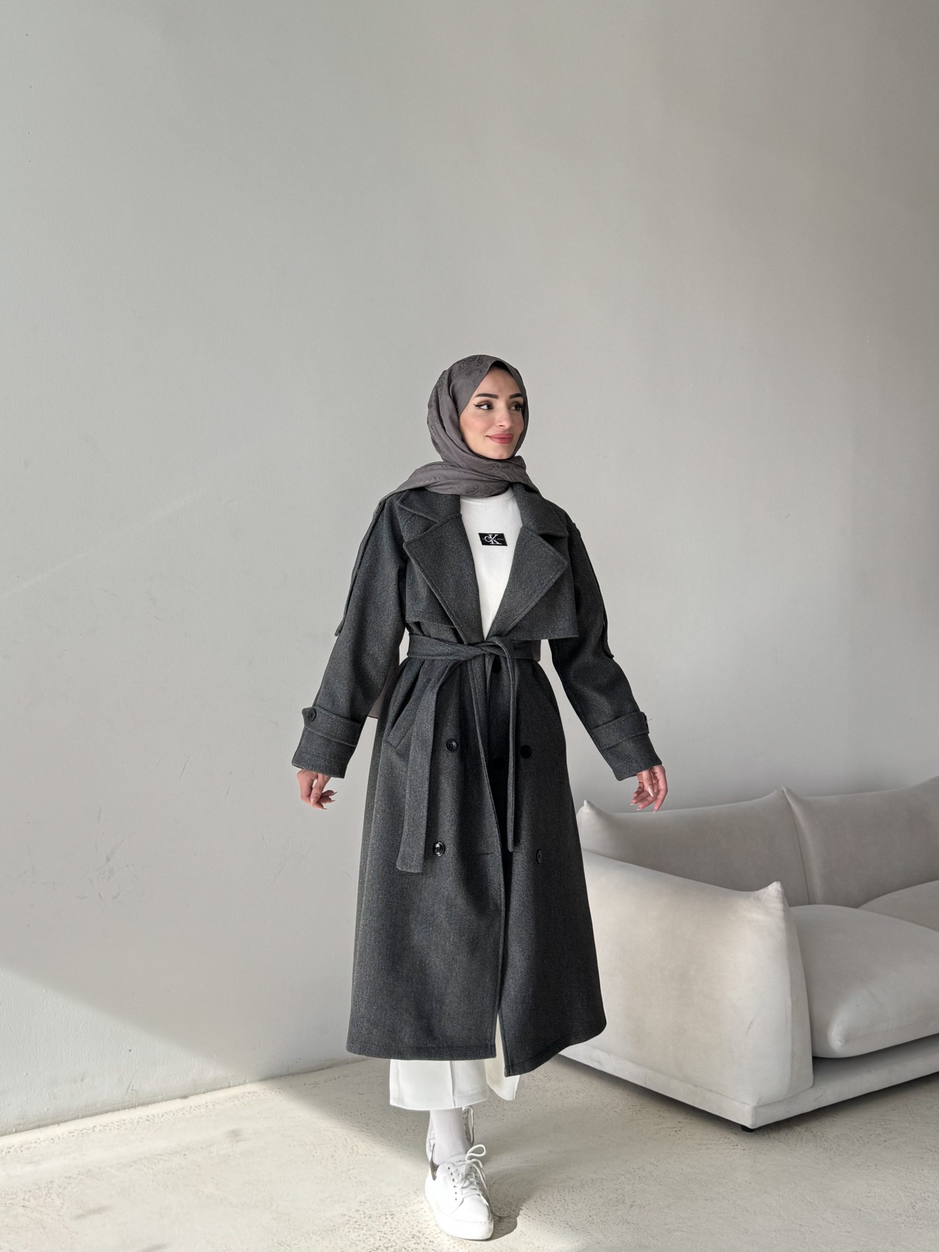 LENA İthal Kaşe Kaban - Görsel 24